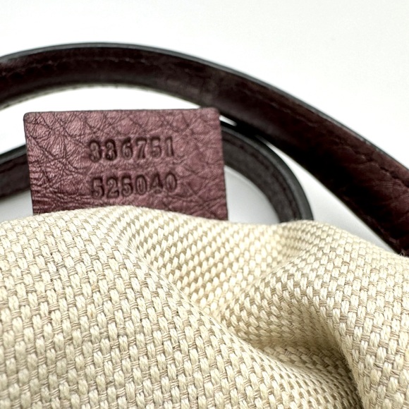 Auth Gucci Small Metallic Purple Leather Cellarius Convertible Soho Tote Bag - Picture 13 of 16